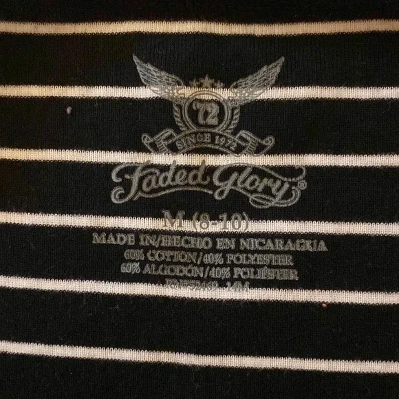 ❤️ 2 for $10 Black & White Stripe 3/4 Sleeve Shirt - Picture 6 of 7